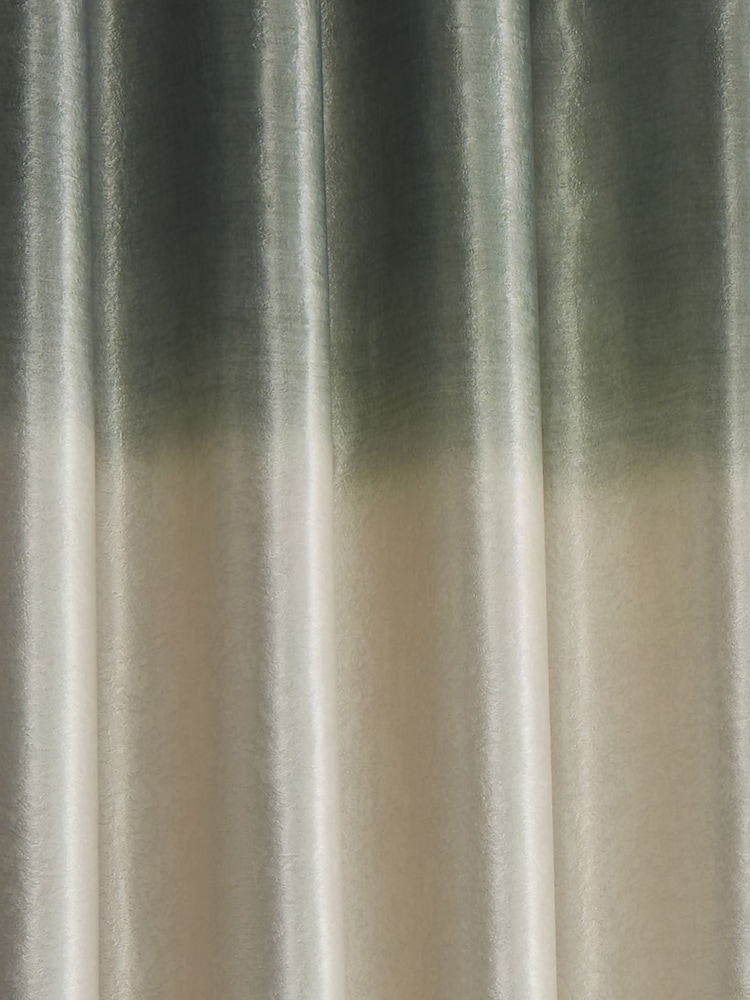 Fusion Green Ombre Strata Room Darkening Pair of Eyelet Curtain - Image 3 of 3