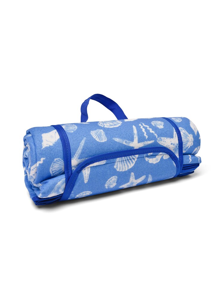Fusion Blue Coastal Bay Waterproof Backed Picnic Blanket - Image 2 of 4