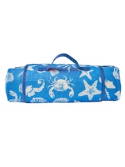 Fusion Blue Coastal Bay Waterproof Backed Picnic Blanket - Image 3 of 4