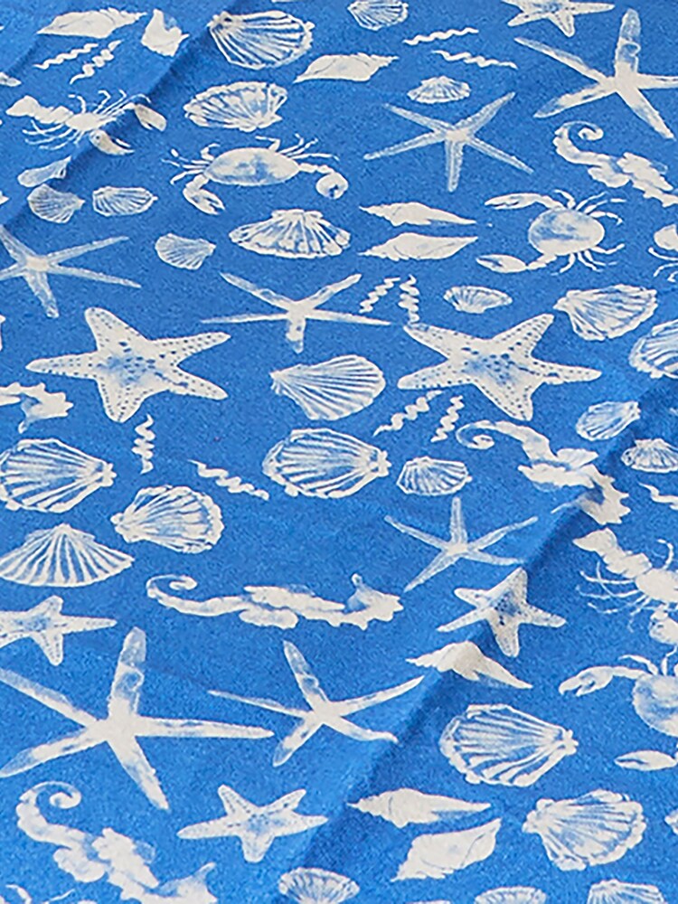 Fusion Blue Coastal Bay Waterproof Backed Picnic Blanket - Image 4 of 4