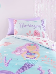 Bedlam Agua Mermaid Vibes Reversible Duvet Cover Set - Image 2 of 4