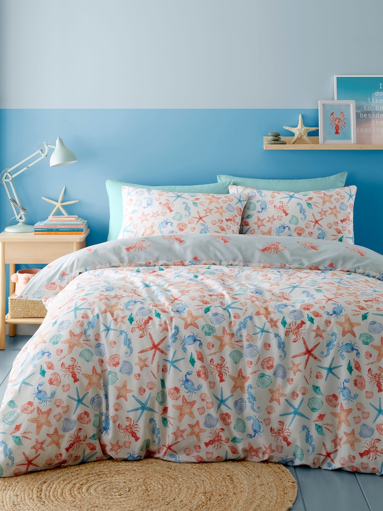 Fusion Coral Camel Coastal Bay Easycare Duvet Cover Set - Image 1 of 3