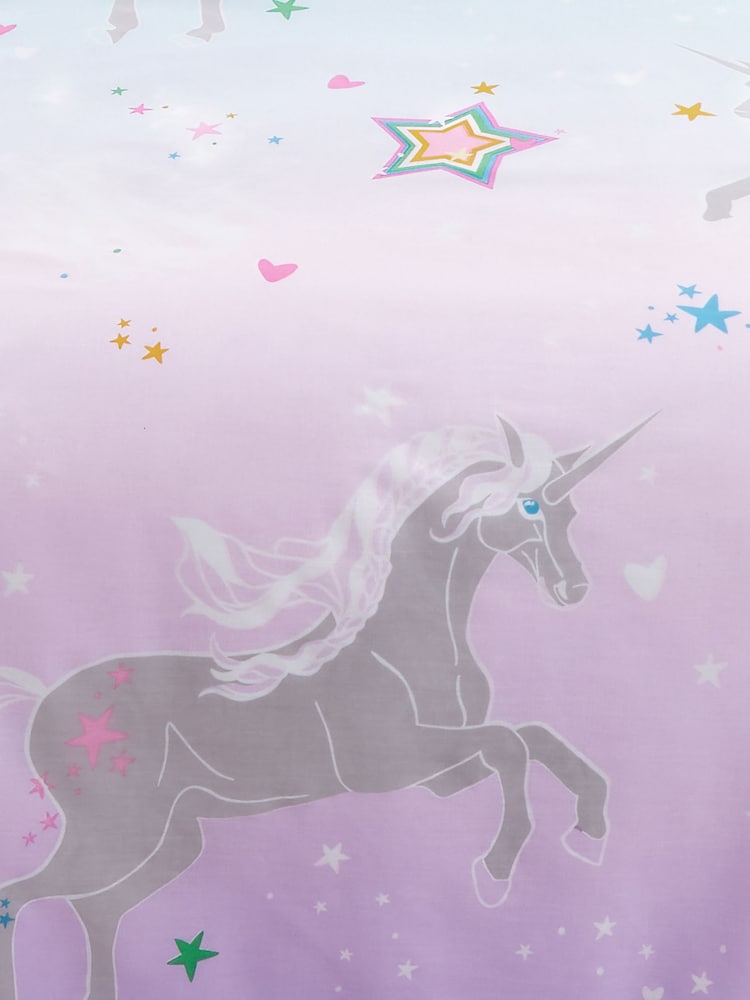 Bedlam Lilac Ombre Unicorn Glow in the Dark Duvet Cover Set - Image 6 of 6