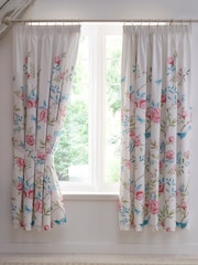 Dreams & Drapes Blue Amelle Lined Pair of Pencil Pleat Curtains - Image 1 of 4
