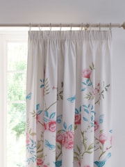 Dreams & Drapes Blue Amelle Lined Pair of Pencil Pleat Curtains - Image 2 of 4