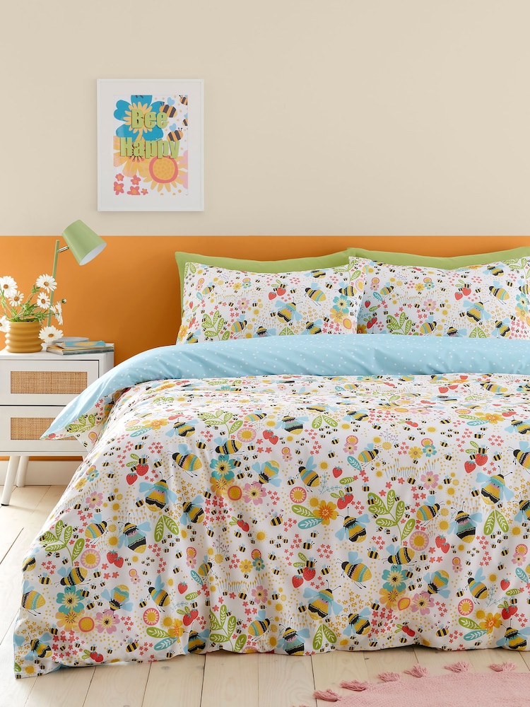 Fusion Ochre Buzzy Bee Easycare Duvet Cover Set - Image 1 of 3