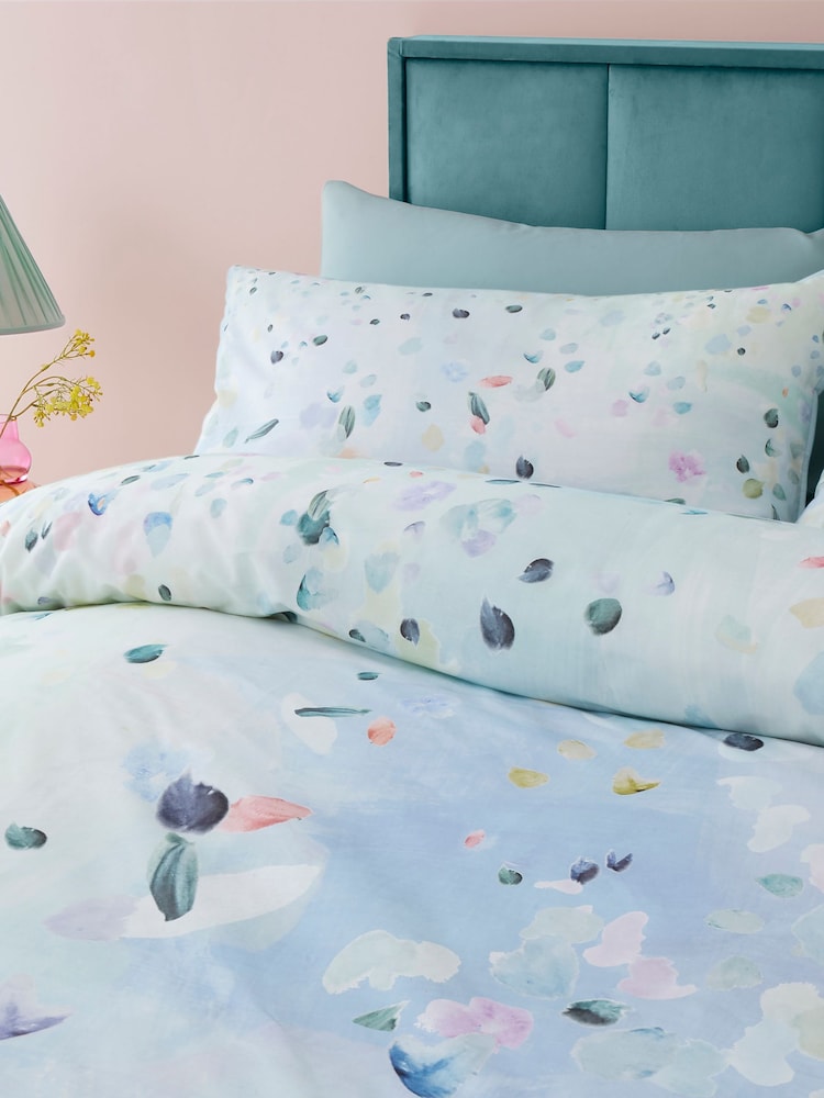 Appletree Duck Egg Alfresco 100% Cotton Duvet Cover Set - Image 2 of 6