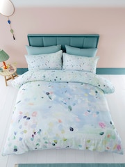 Appletree Duck Egg Alfresco 100% Cotton Duvet Cover Set - Image 5 of 6