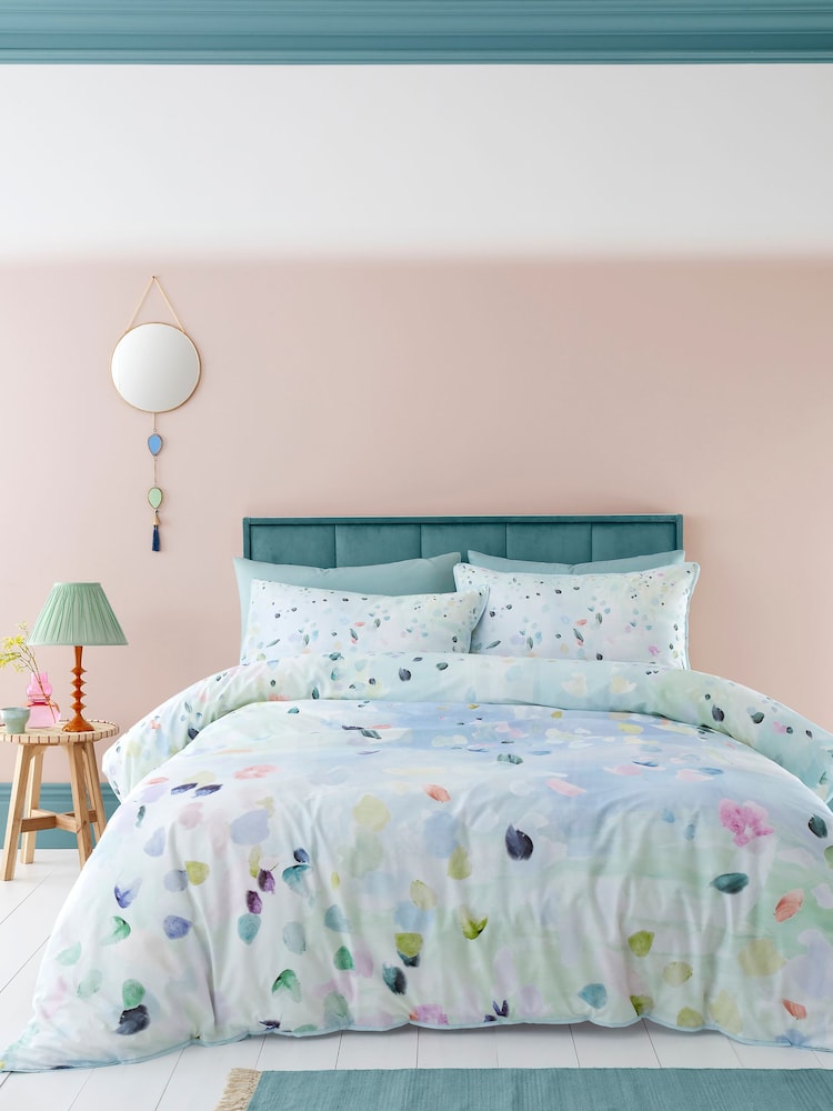 Appletree Duck Egg Alfresco 100% Cotton Duvet Cover Set - Image 6 of 6