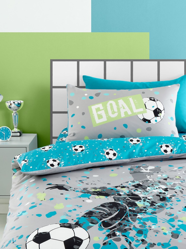 Bedlam Grey Goal Reversible Duvet Cover Set - Image 2 of 4