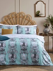 Laurence Llewelyn-Bowen Duck Egg Animalia 200 Thread Count 100% Cotton Pure Duvet Cover Set - Image 1 of 4