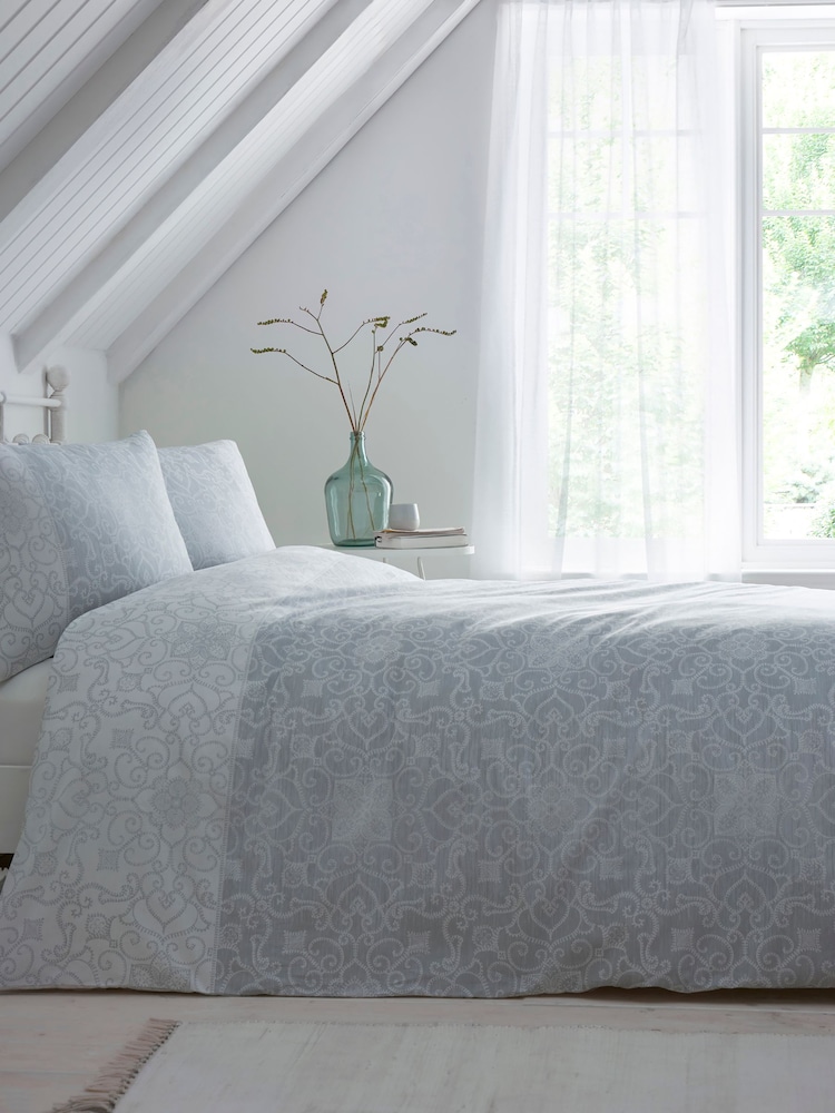 Dreams & Drapes Grey Frampton Reversible Duvet Cover Set - Image 1 of 3