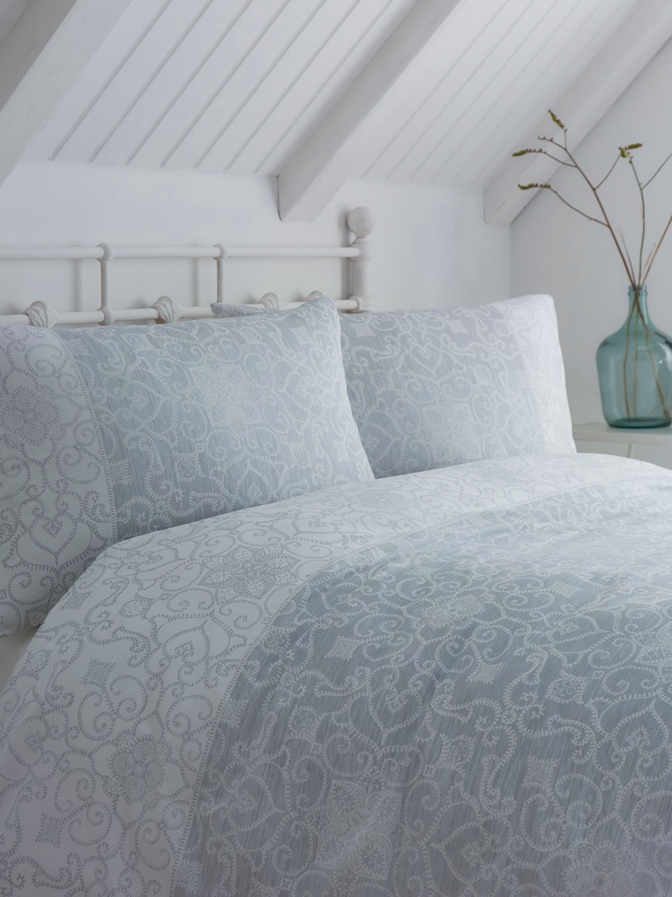 Dreams & Drapes Grey Frampton Reversible Duvet Cover Set - Image 2 of 3