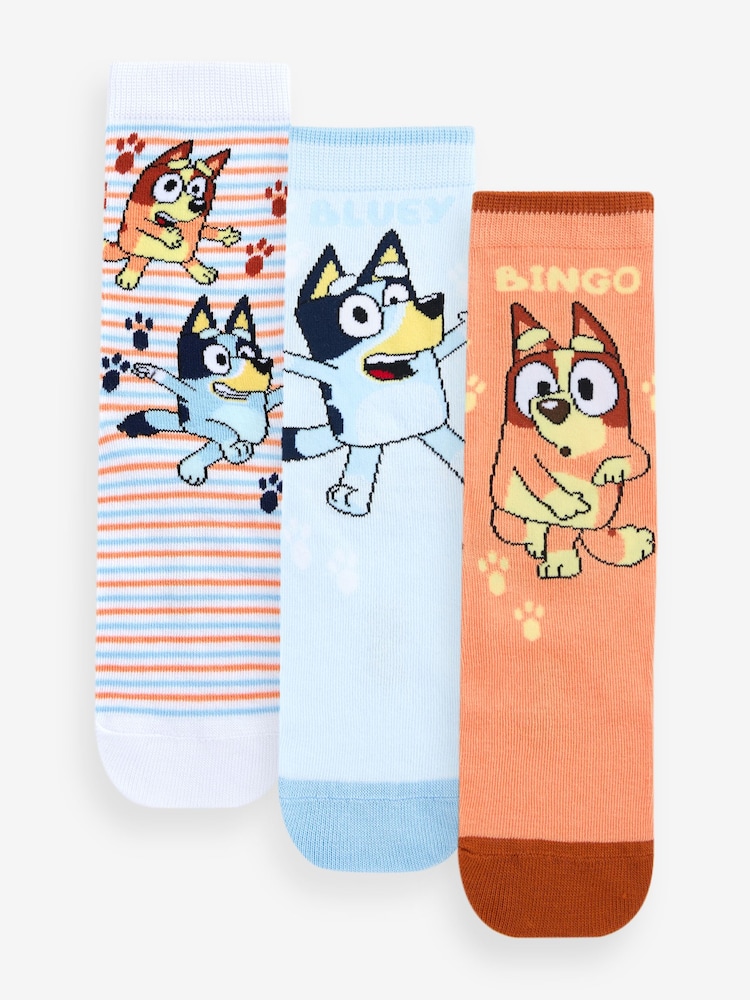 Character Blue Bluey Socks 3 Pack - Image 1 of 4