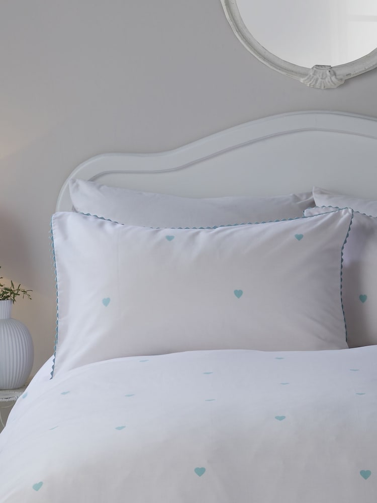Serene Blush Decorative Heart Soft Touch Duvet Cover Set - Image 2 of 3
