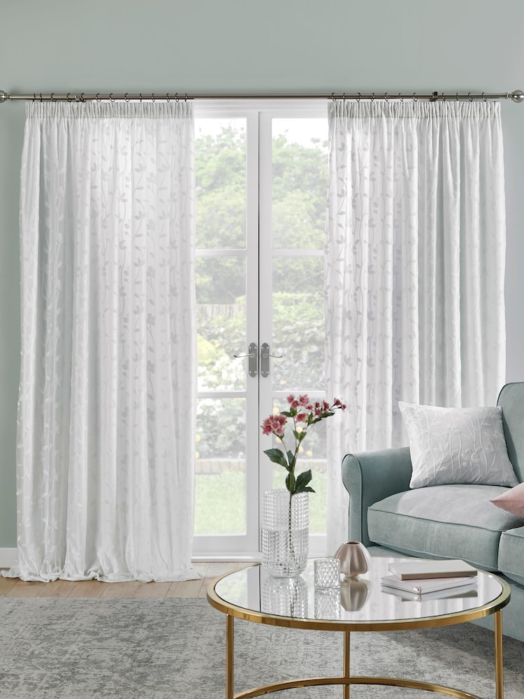 Dreams & Drapes Sophia Luxury Sheer Pair of Pencil Pleat Pencil Pleat Curtains - Imagem 1 de 3