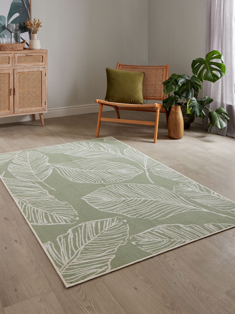 Fusion Green Matteo Washable Rug - Image 1 of 2