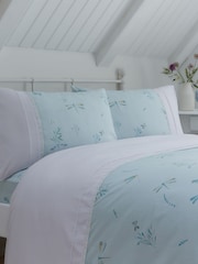 Dreams & Drapes Duck Egg Fifi Lace Detail Duvet Cover Set - Image 2 of 3