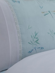 Dreams & Drapes Duck Egg Fifi Lace Detail Duvet Cover Set - Image 3 of 3