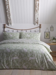 Dreams & Drapes Green Spring Rabbits Reversible Duvet Cover Set - Image 1 of 5
