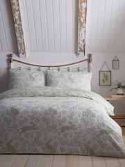 Dreams & Drapes Green Spring Rabbits Reversible Duvet Cover Set - Image 2 of 5
