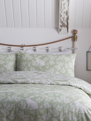 Dreams & Drapes Green Spring Rabbits Reversible Duvet Cover Set - Image 3 of 5
