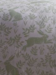 Dreams & Drapes Green Spring Rabbits Reversible Duvet Cover Set - Image 5 of 5
