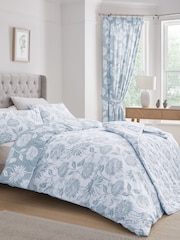 Dreams & Drapes Blue Chrysanthemum Reversible Duvet Cover Set - Image 2 of 5