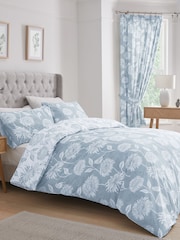 Dreams & Drapes Blue Chrysanthemum Reversible Duvet Cover Set - Image 3 of 5