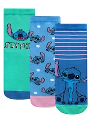 Character Blue Lilo and Stitch Socks 3 Pack - Image 1 of 5