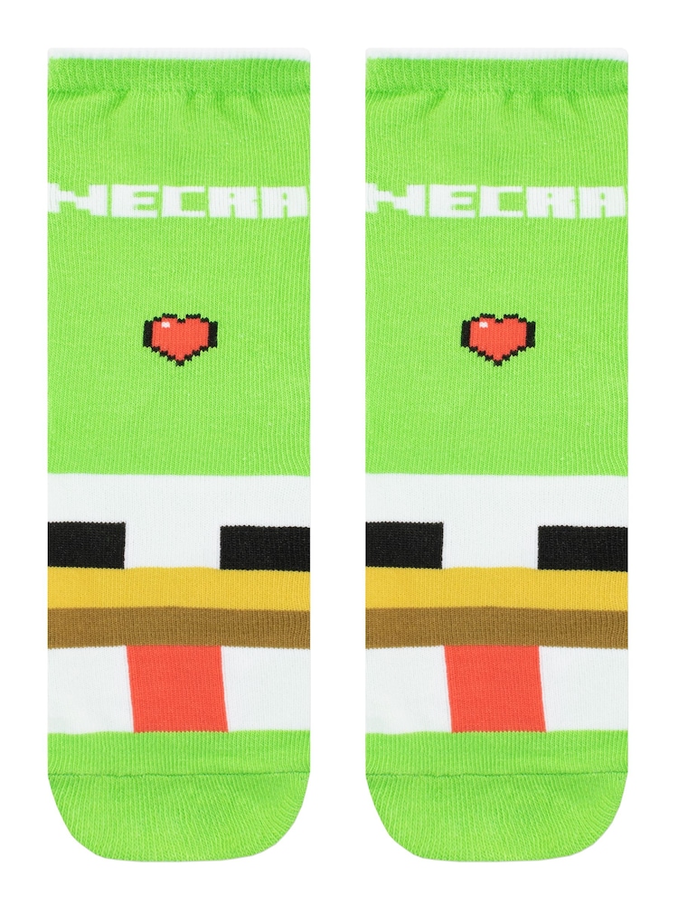 Character Green Minecraft Socks 3 Pack - Image 3 of 8