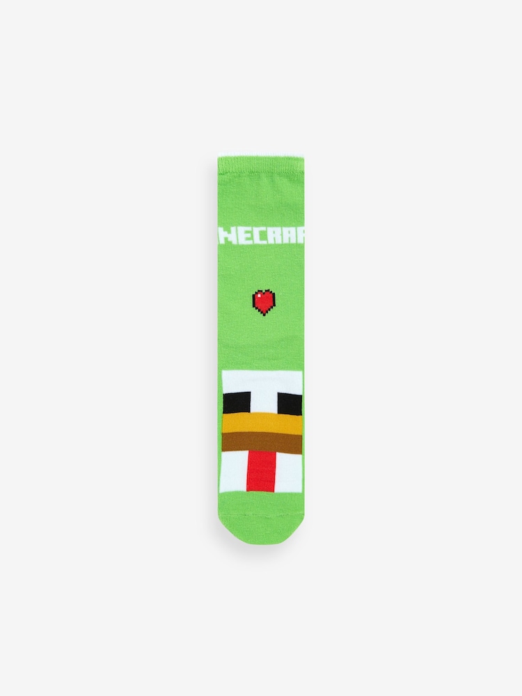 Character Green Minecraft Socks 3 Pack - Image 7 of 8