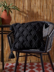 Drift Home Black Alda Outdoor Textured Filled Cushion - Image 1 of 4