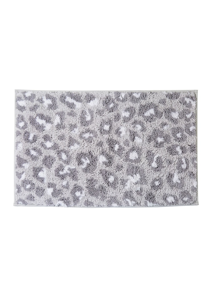 Fusion Grey 100% Cotton Animal Print Anti-Slip Bath Mat - Image 2 of 3