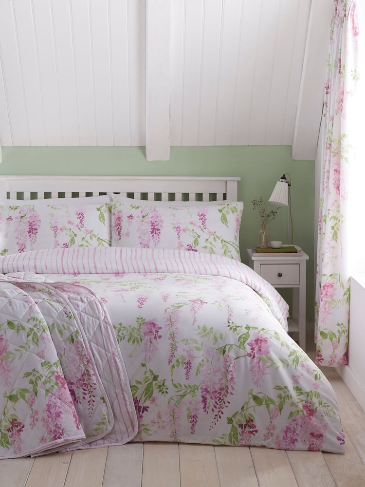 Dreams & Drapes Pink Wisteria Bedspread - Image 2 of 3