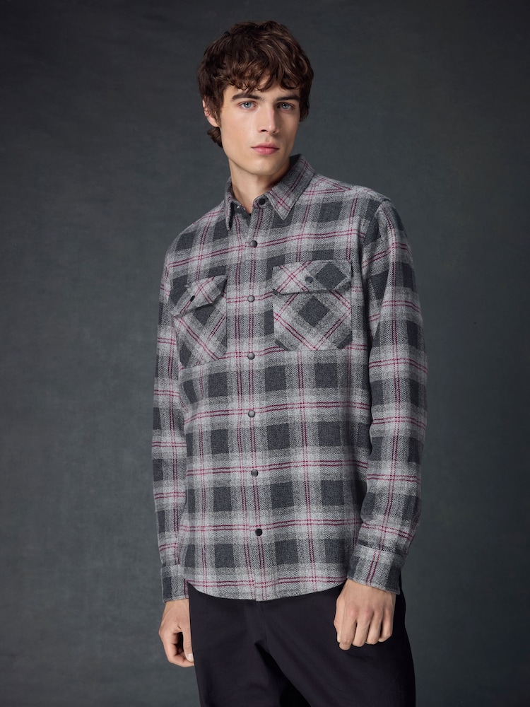 Grey Long Sleeve Check Shirt - Image 1 of 11