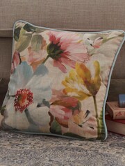 Appletree Duck Egg Serenity Faux Linen  Filled Cushion - Image 1 of 5