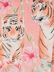 Soiree Coral Pink/Camel Brown Tropical Leopard Luxe Velvet Filled Cushion - Image 6 of 7