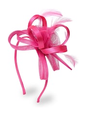 Pink - Aela Fuchsia Pink Feather Fascinator - Bild 2 von 3