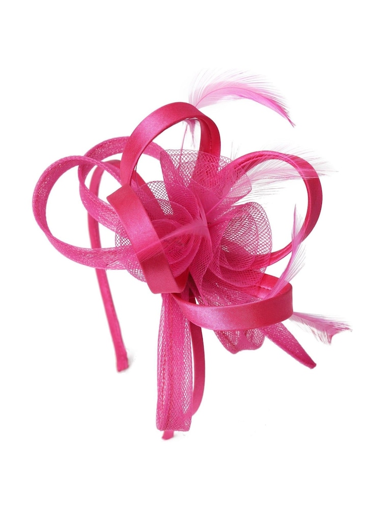Pink - Aela Fuchsia Pink Feather Fascinator - Bild 3 von 3