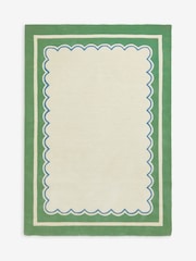 Joules Green Chalfield Scallop Wool Tufted Rug - Image 4 of 4