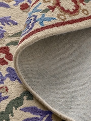 Joules Cream & Blue Buckingham Floral Wool Rug - Image 3 of 4
