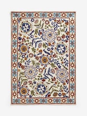 Joules Cream & Blue Buckingham Floral Wool Rug - Image 4 of 4