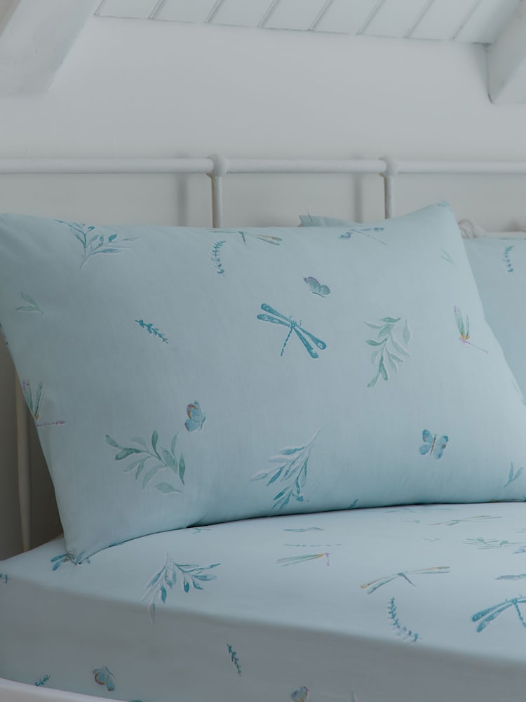 Dreams & Drapes Duck Egg Fifi Soft Touch 28cm Fitted Bed Sheet Fitted Set - Image 1 of 3