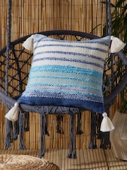 Drift Home Blue Alda Outdoor Textured Filled Cushion - Image 1 of 5