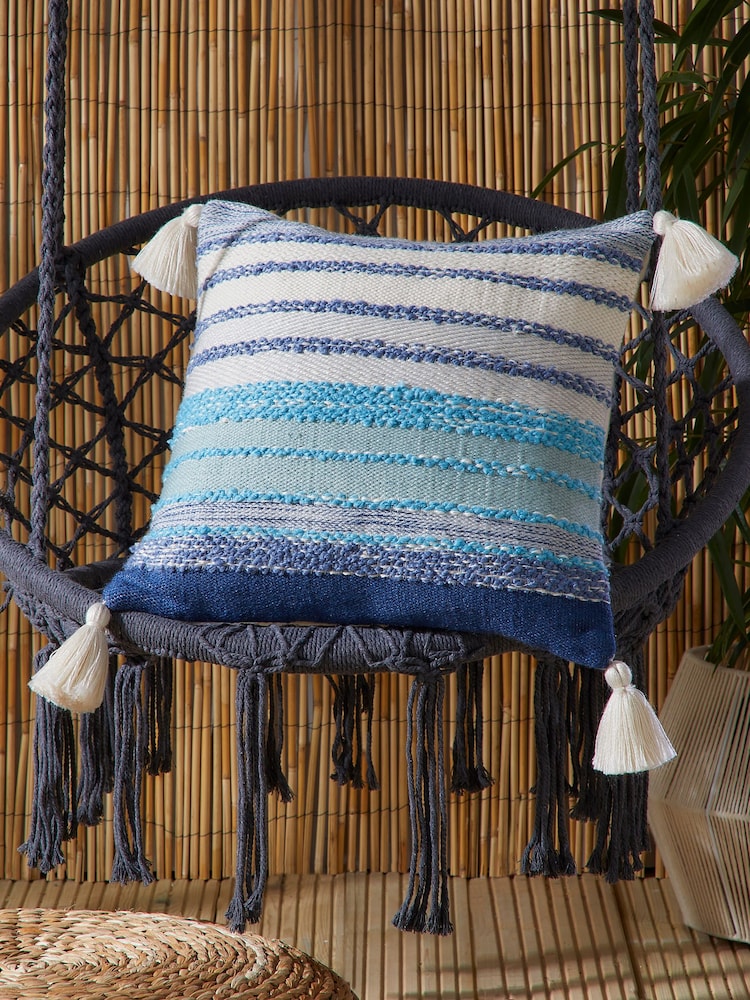 Drift Home Blue Alda Outdoor Textured Filled Cushion - Image 1 of 5