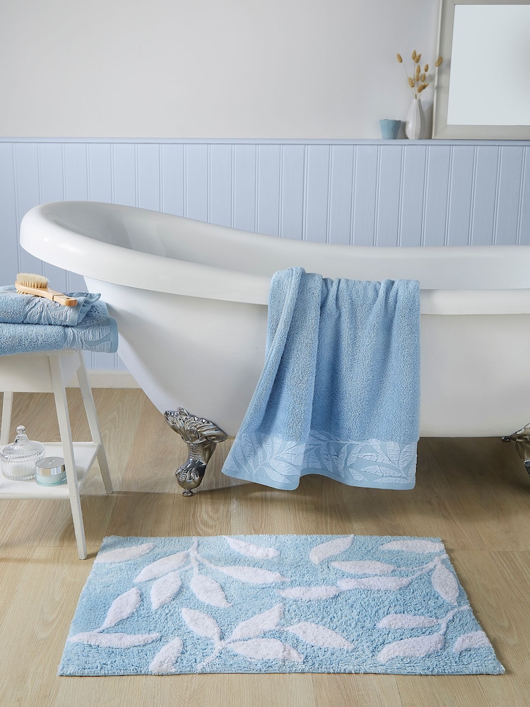 Dreams & Drapes Blue Lacie 100% Cotton Zero Twist Bath Towel - Image 1 of 5