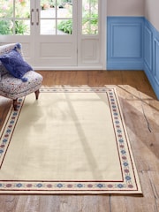 Joules Cream Blenheim Cotton Border Rug - Image 1 of 4