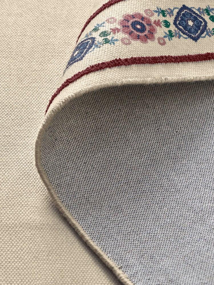 Joules Cream Blenheim Cotton Border Rug - Image 2 of 4