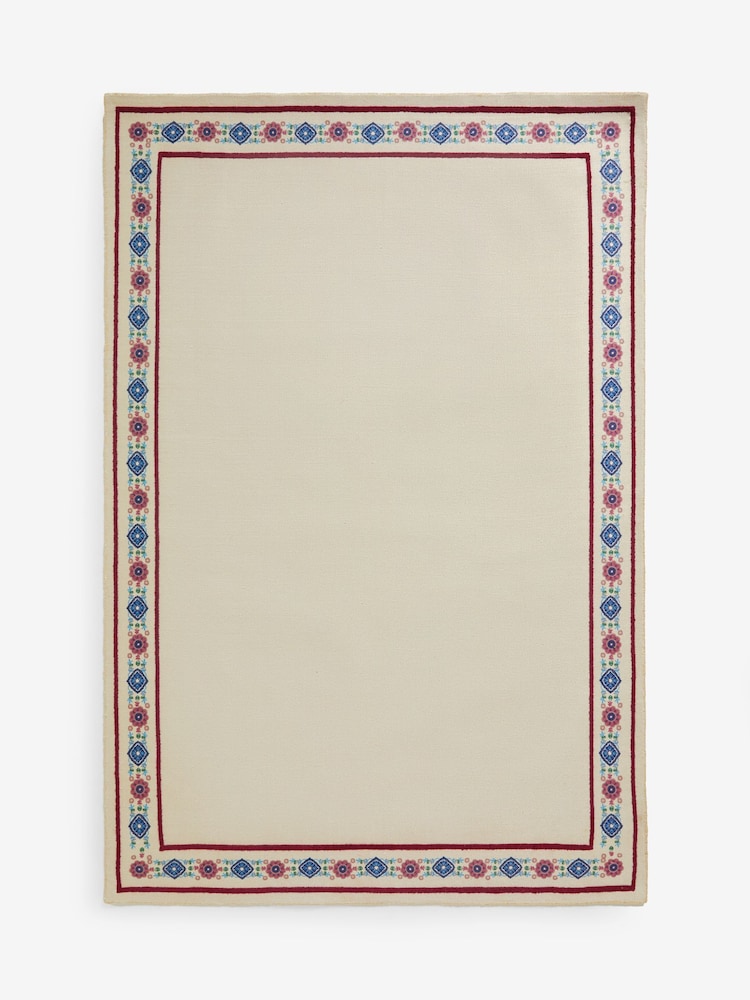 Joules Cream Blenheim Cotton Border Rug - Image 4 of 4